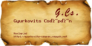 Gyurkovits Csépán névjegykártya